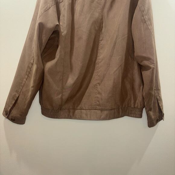 Bugatchi Uomo Tan Suede Jacket- Lightweight Zip Button Jacket – Size XL - Picture 8 of 15